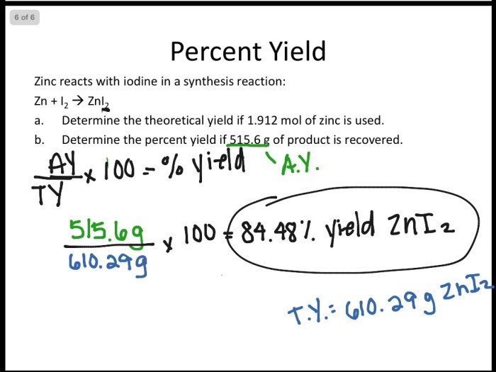 Limiting reagent percent yield worksheet