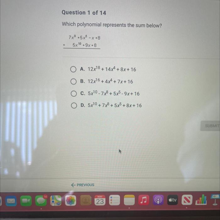 Polynomials 8x