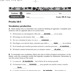 CapÃ­tulo 5a vocabulary flashcards sheet 1 answers