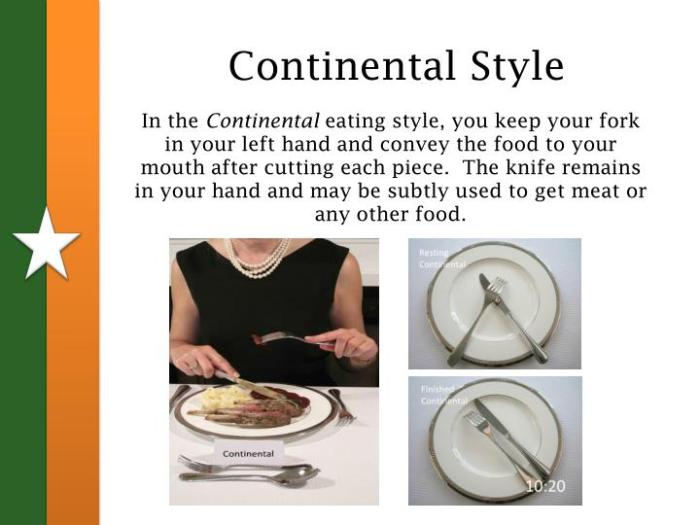 Continental etiquette